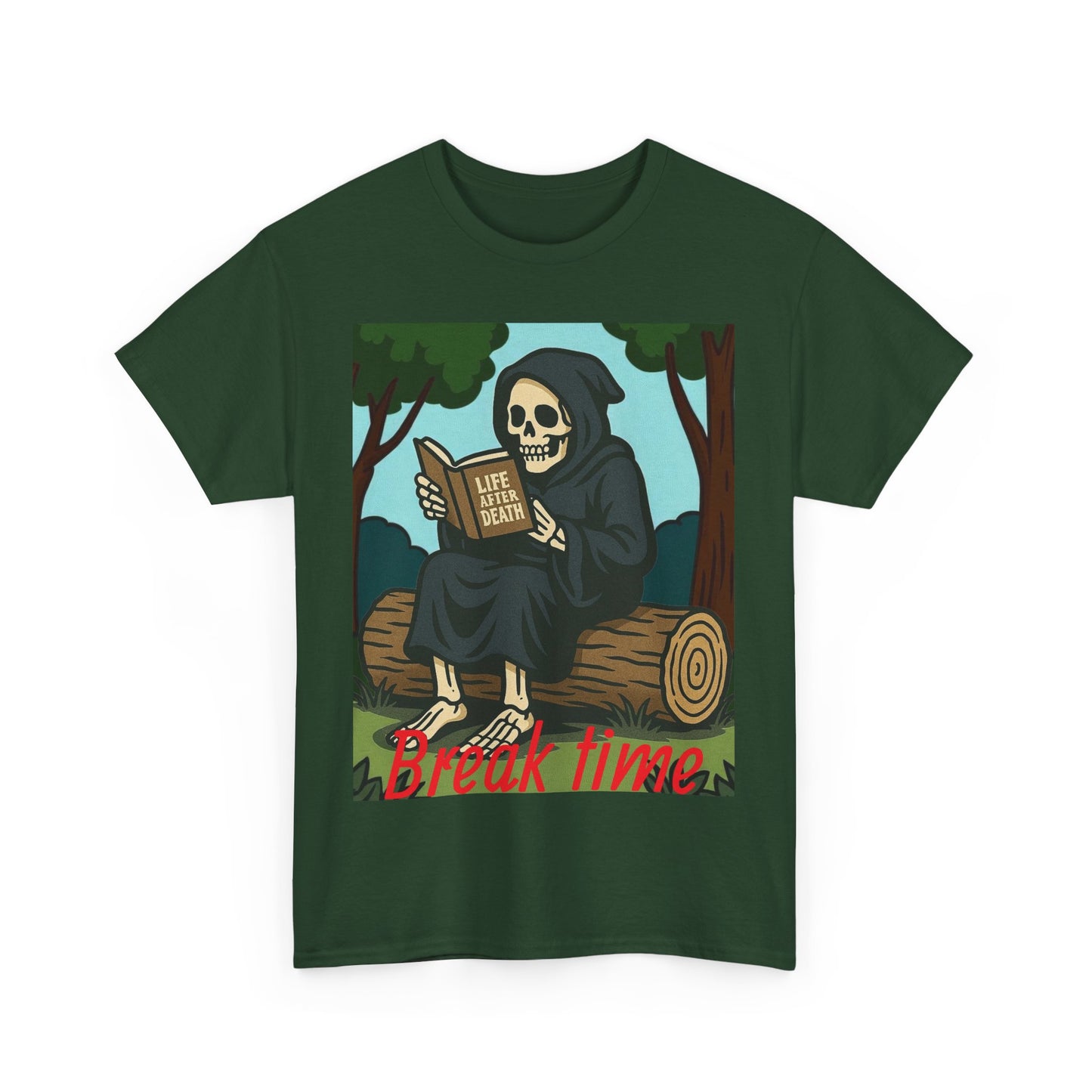 Grim Reaper Unisex Tee, Life After Death Book Shirt, Dark Fantasy Tshirt, Death Reader Top, Gothic Apparel, Cotton Tee for Him/Her book time