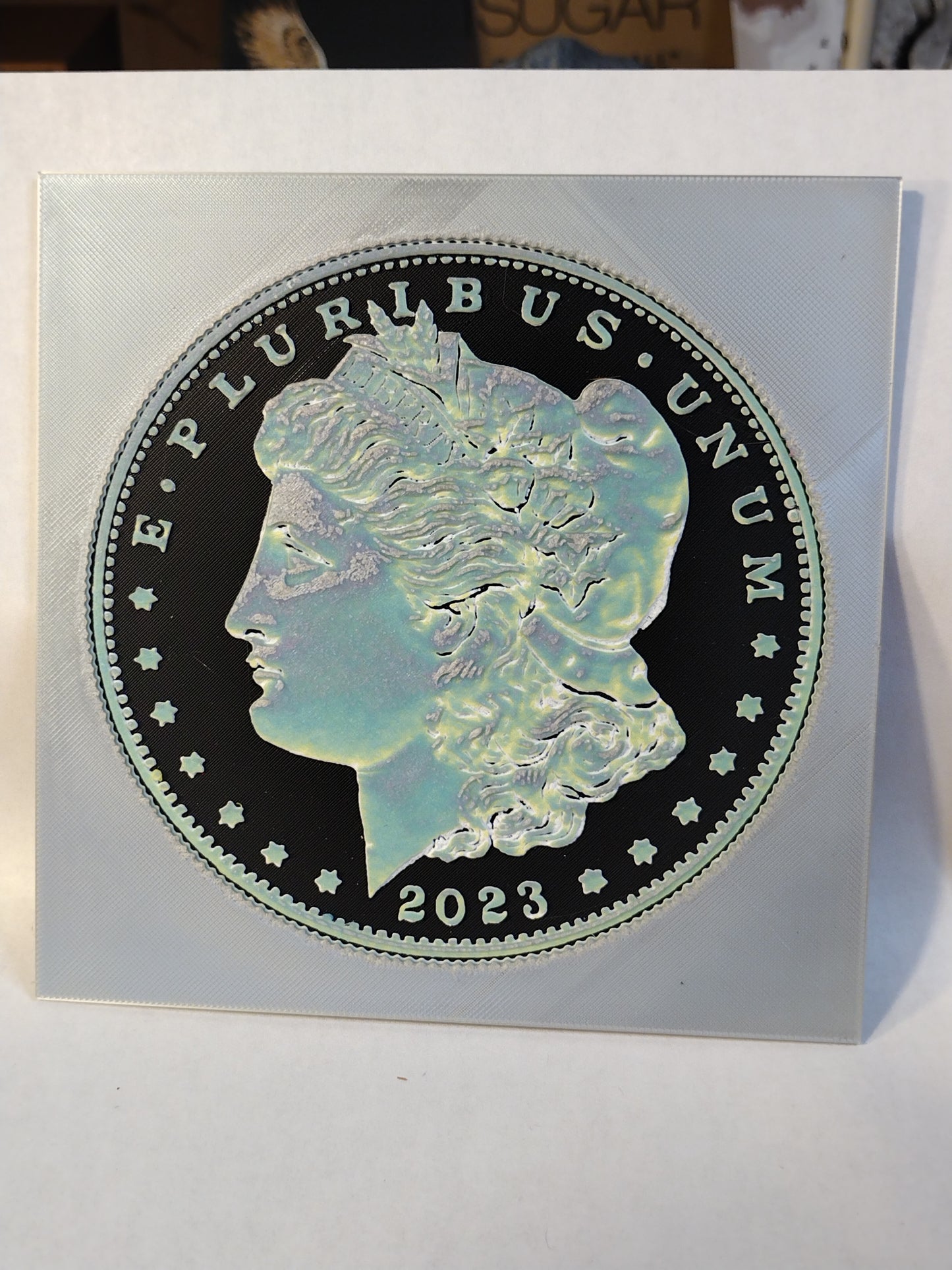 hue forge picture toned morgan silver dollar