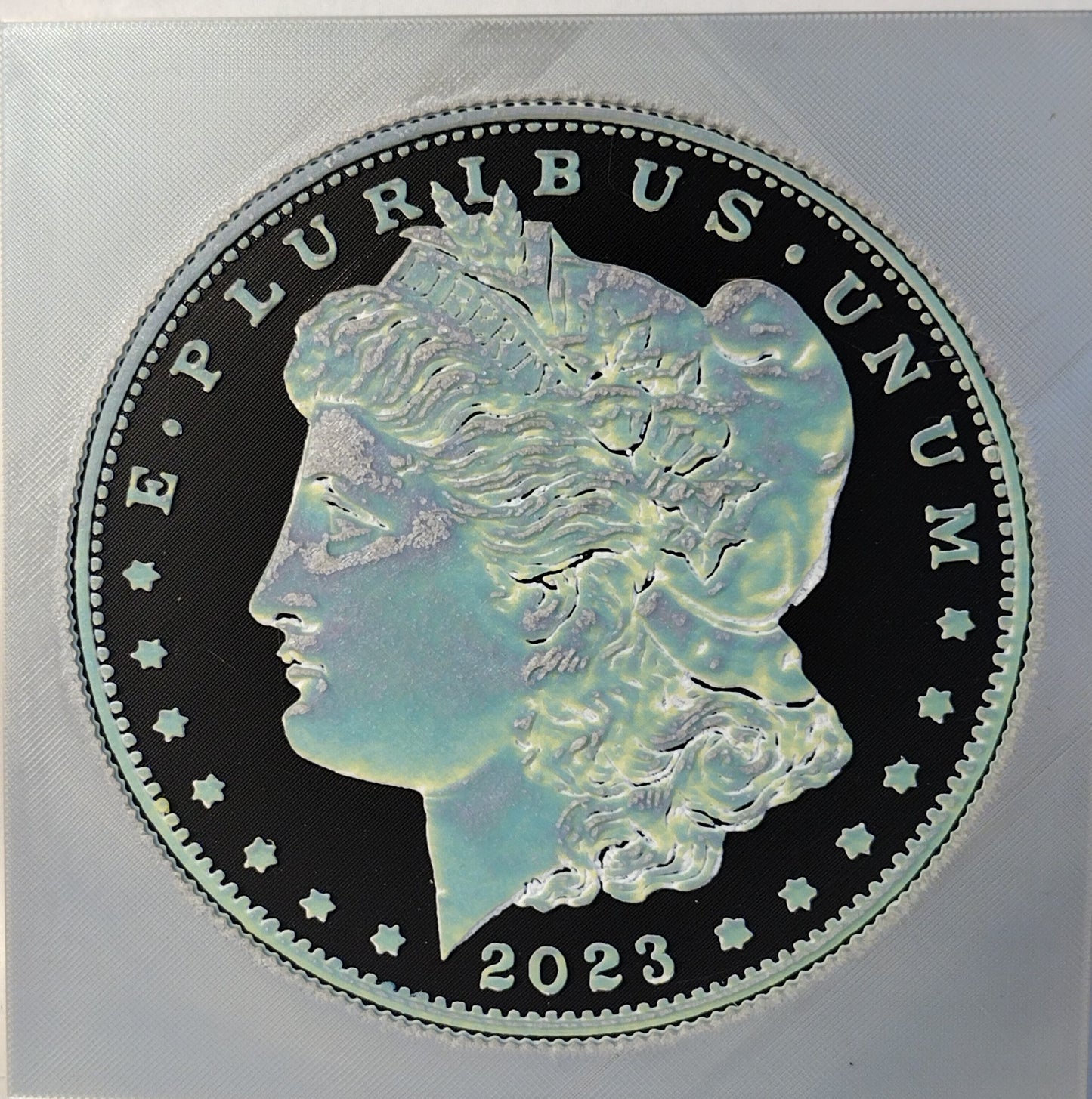 hue forge picture toned morgan silver dollar